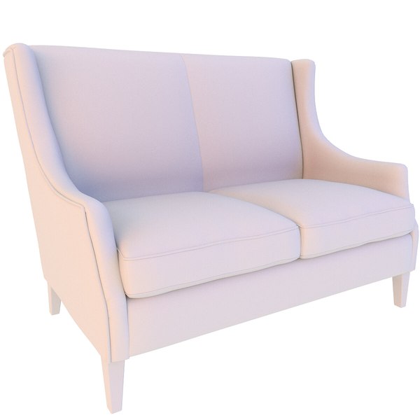 3D model sofa chesterfield wing
