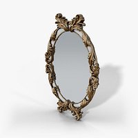 Pasha Oval Mirror - Baroque Carved Gold Wall Mirror