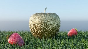 Golden apple 3D model