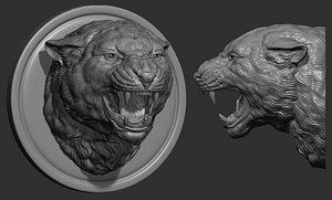 Panther grin head 3D