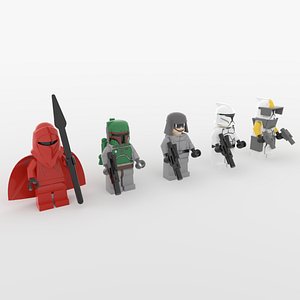 lego star wars minifigures 3D model