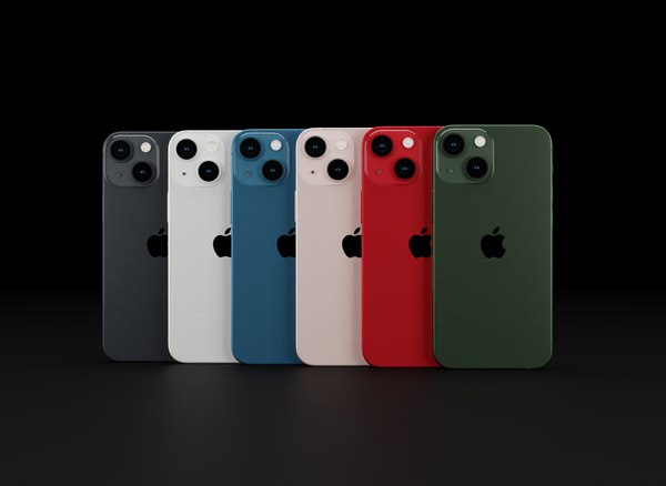 Apple iPhone 13 Mini in all Official Colros 3D model