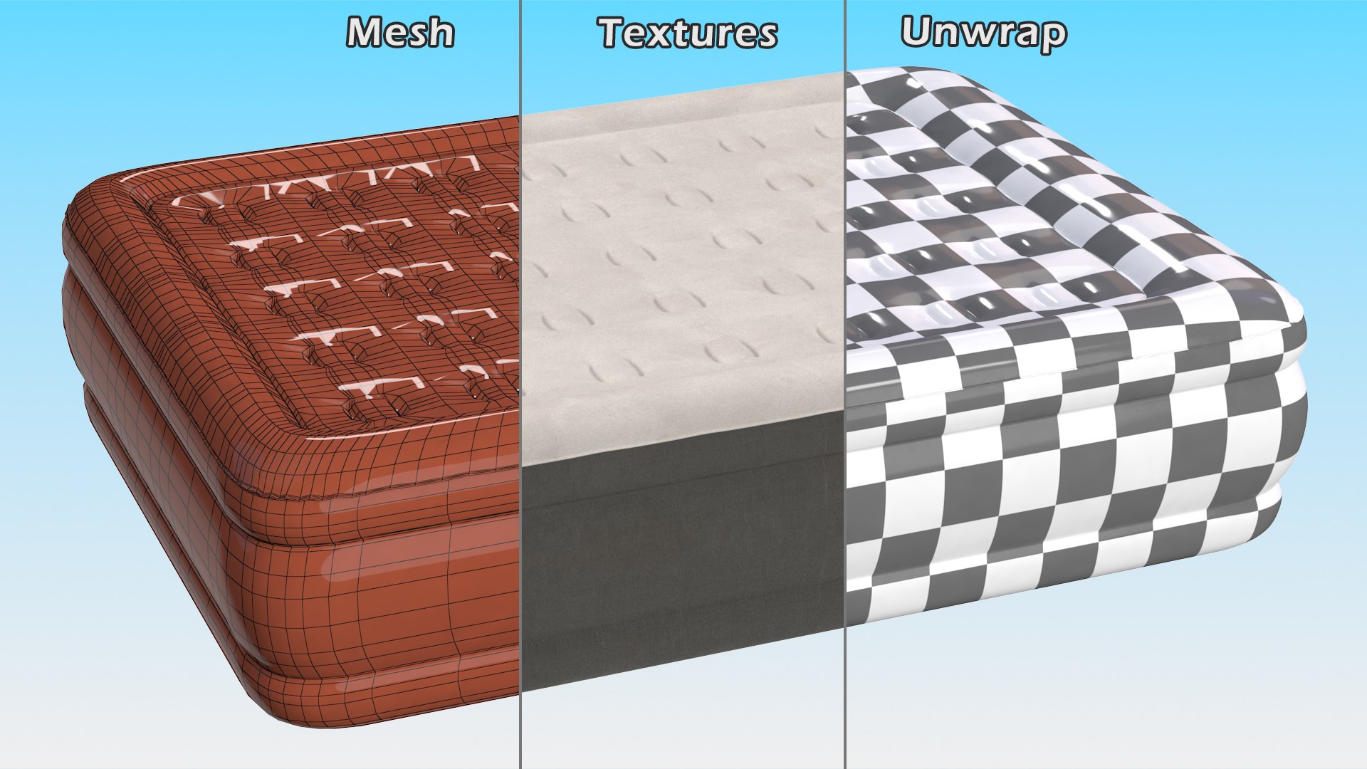 3D Inflatable Air Mattress Medium Size https://p.turbosquid.com/ts-thumb/cP/biRkHf/t1/inflatableairmattressmediumsizemb3dmodel011/jpg/1692954680/1920x1080/fit_q87/144ad92e3086821d727c9afebdbb05a2d964eb0a/inflatableairmattressmediumsizemb3dmodel011.jpg