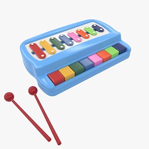 3D kids xylophone piano toy model