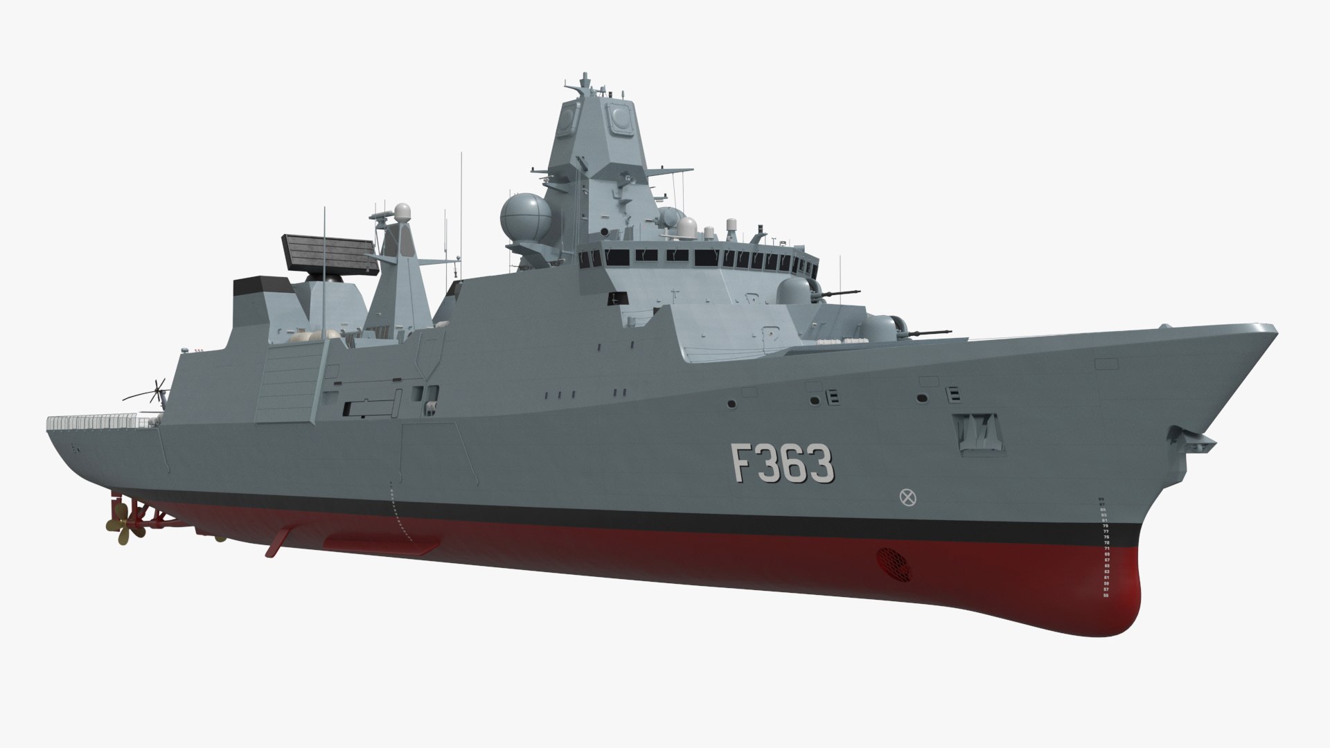 Navy Iver Huitfeldt Frigate with Helicopter Sikorsky HH-60 3D model preview