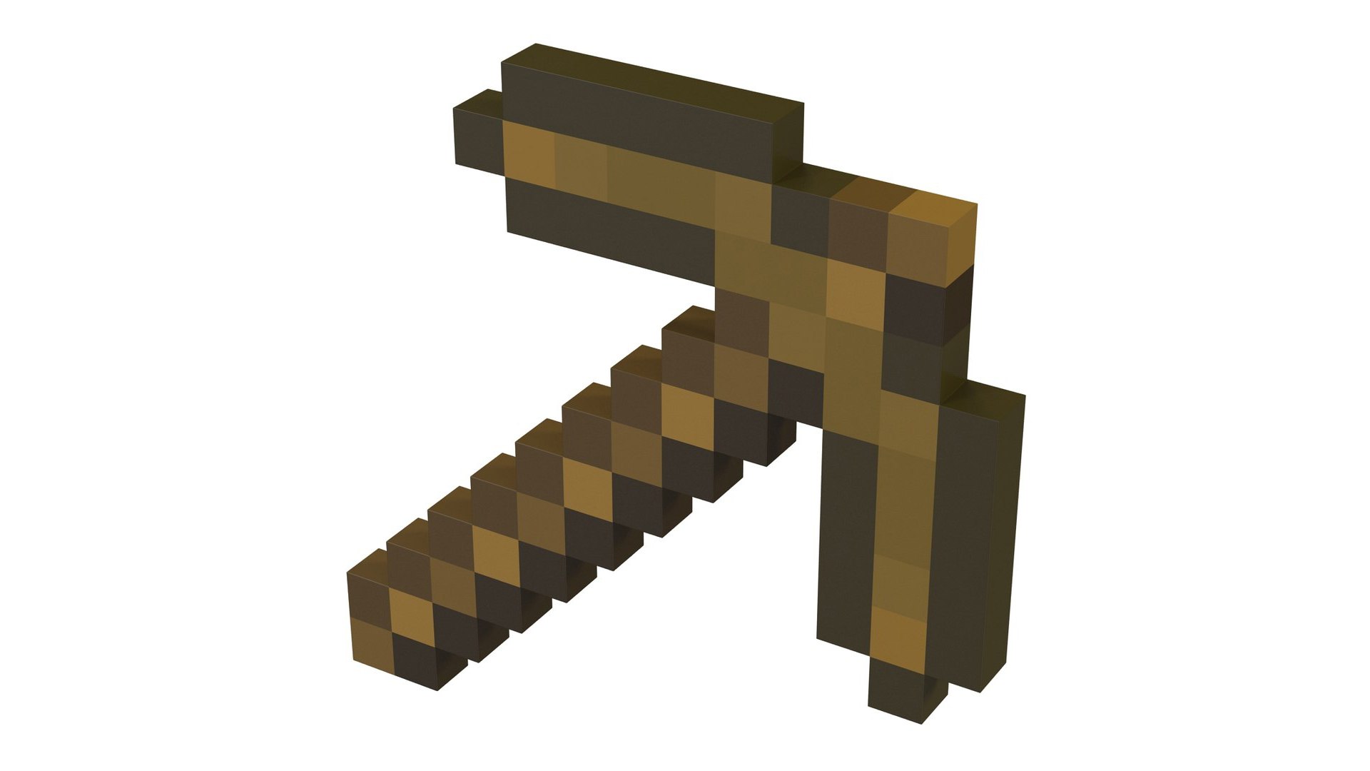 Minecraft Wooden Pickaxe 3D model preview