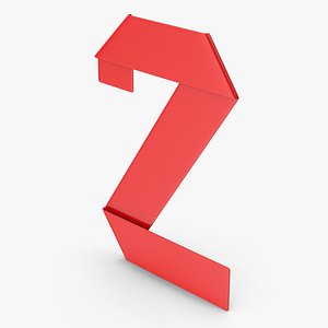 Red Ribbon Number 2 3D model