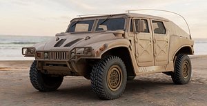Military Vehicle Humvee HMMWV Concept Coyote Color model