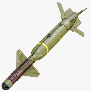 GBU-27 Paveway 3 Green Laser Guided Bomb PBR 3D model
