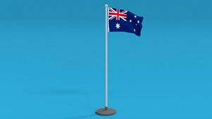 3D Low Poly Seamless Animated Australia Flag