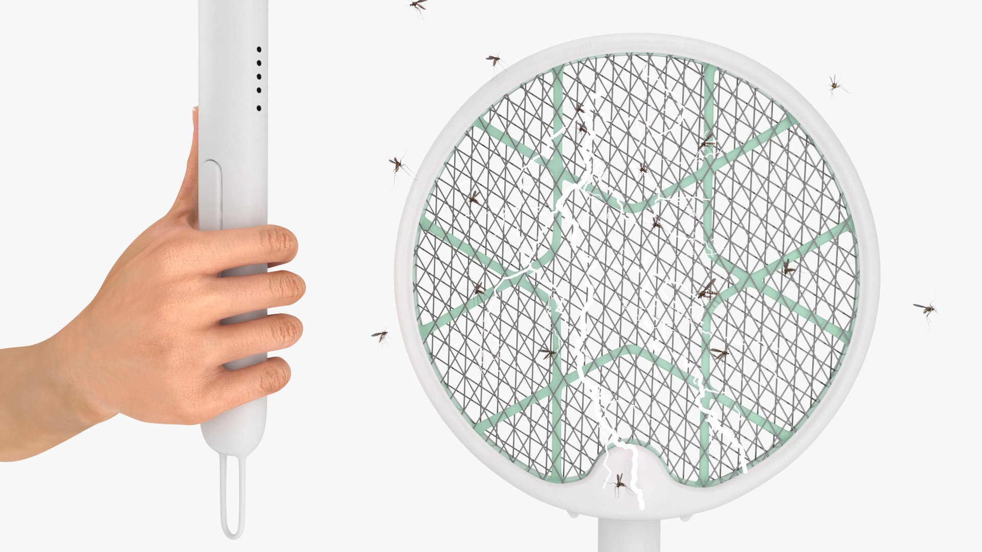 Foldable Fly Swatter In Hand With Electricity 3D - TurboSquid 2384834