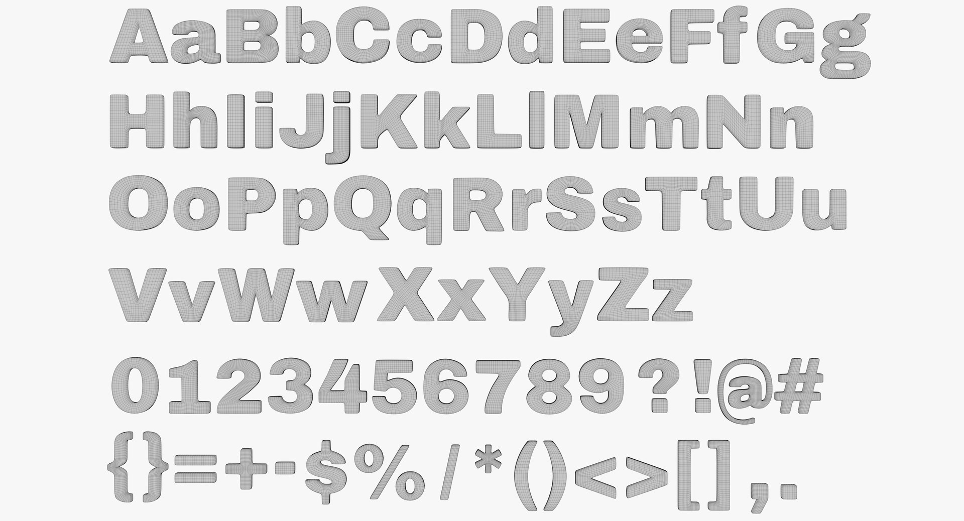 Letters Digits Symbols 3D TurboSquid 1271227