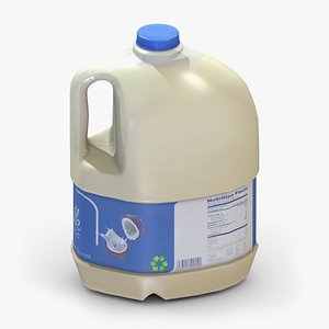 Supermarket Milk Bottle 02 Low Poly PBR Realistic 3D