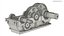 Industrial Gearbox Helical Gear Train Gray Open