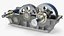 Industrial Gearbox Helical Gear Train Gray Open