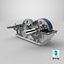 Industrial Gearbox Helical Gear Train Gray Open