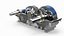 Industrial Gearbox Helical Gear Train Gray Open