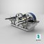 Industrial Gearbox Helical Gear Train Gray Open