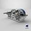 Industrial Gearbox Helical Gear Train Gray Open