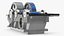 Industrial Gearbox Helical Gear Train Gray Open