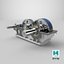 Industrial Gearbox Helical Gear Train Gray Open