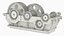 Industrial Gearbox Helical Gear Train Gray Open