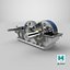 Industrial Gearbox Helical Gear Train Gray Open