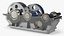Industrial Gearbox Helical Gear Train Gray Open
