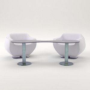 3D lounge chair coffee table