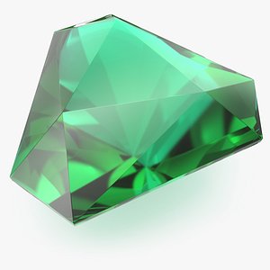Shield Step Cut Emerald 3D model