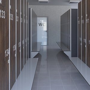 3D Locker Room 8 model