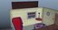 Disposition de cuisine de dessin animé Low-poly