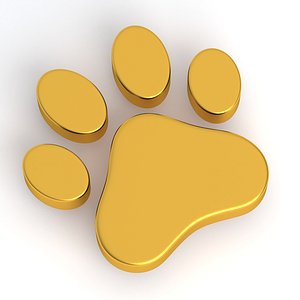 3D model Dog Paw Print Gold