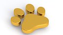 Dog Paw Print Gold