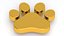 Dog Paw Print Gold