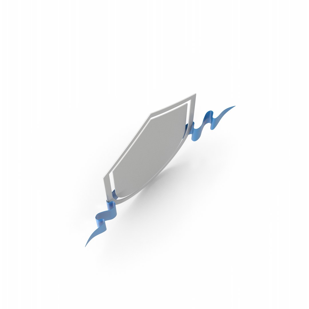 3D Blue Ribbon Label And Banner - TurboSquid 2281104