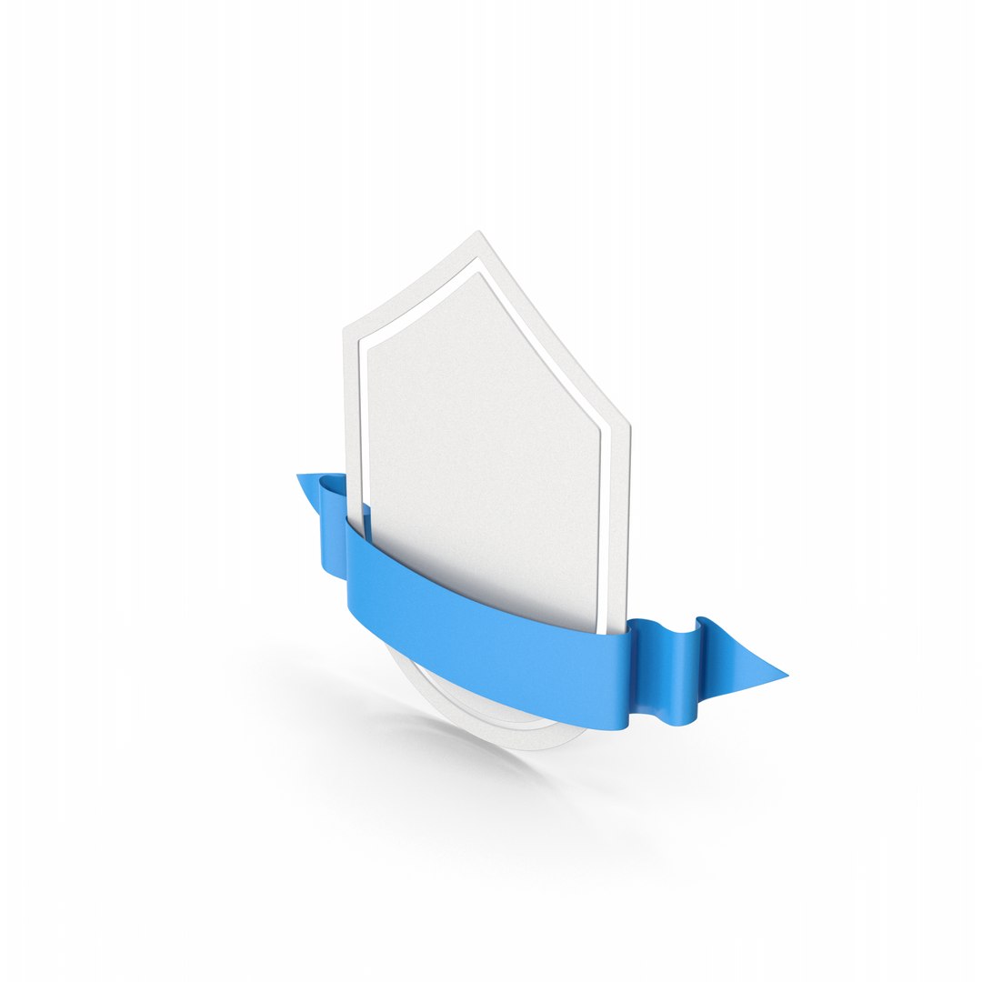 3D Blue Ribbon Label And Banner - TurboSquid 2281104