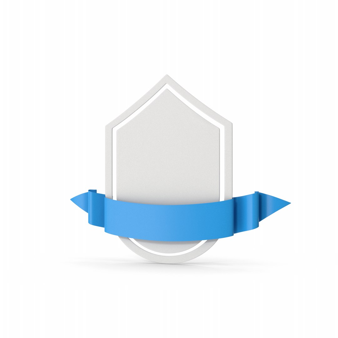 3D Blue Ribbon Label And Banner - TurboSquid 2281104