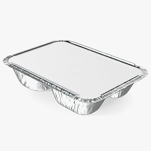 Aluminum Foil Pan 3 Compartment Rectangular Disposable Food Container model