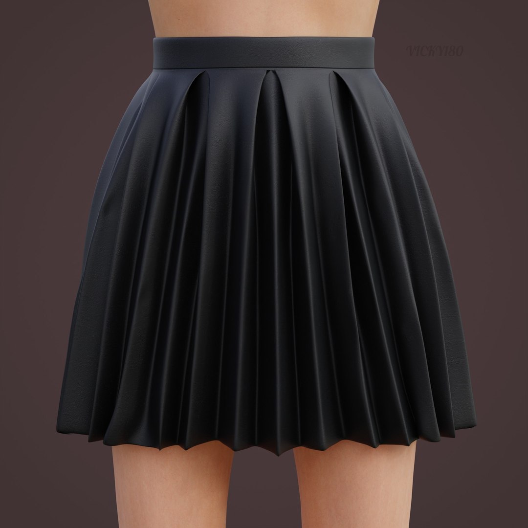 3D model Pleated Leather Mini Skirt https://p.turbosquid.com/ts-thumb/cQ/XzLNqe/2M/0001/jpg/1737270932/1920x1080/fit_q87/bc22b48ff12dbf432e80a5996d9b9a65ad0aeaf4/0001.jpg