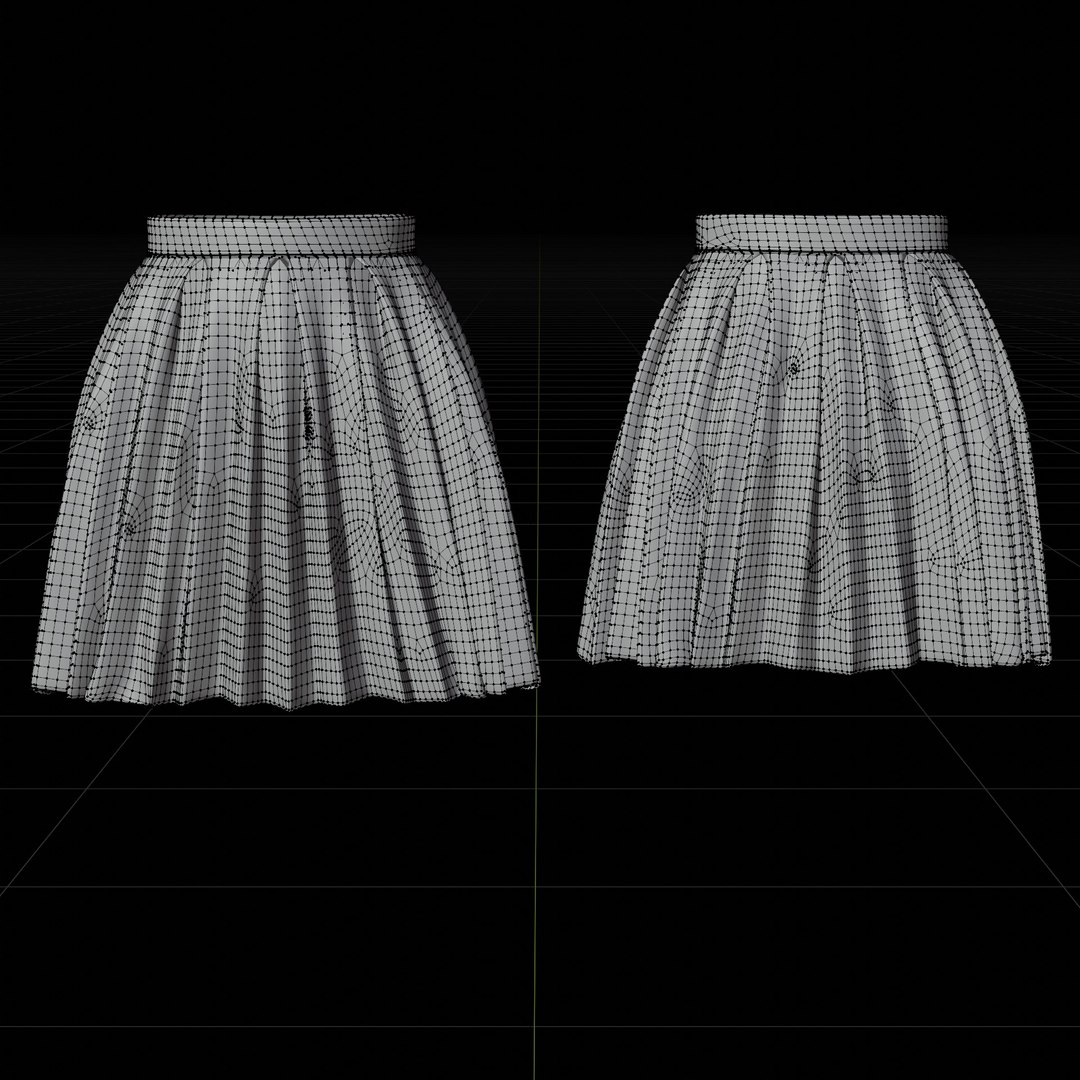 3D model Pleated Leather Mini Skirt https://p.turbosquid.com/ts-thumb/cQ/XzLNqe/Zm/wireframe2/jpg/1737270955/1920x1080/fit_q87/eee7a85fdcc8c8b7a0b19cdf8e4512ec3ff25698/wireframe2.jpg