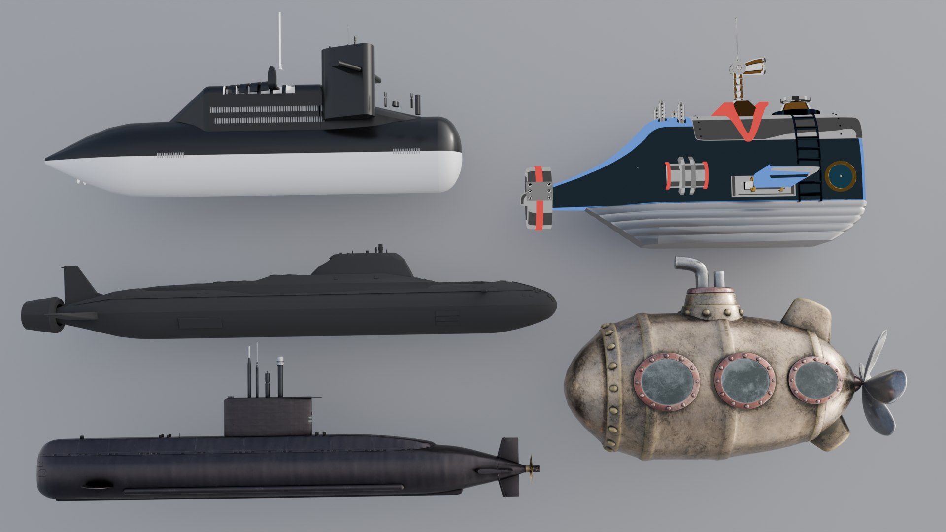 3D Submarine Pack Of 10 https://p.turbosquid.com/ts-thumb/cQ/ae5NWm/YM/3/png/1740460205/1920x1080/fit_q87/09d49b7775b53944b07935ec66c6cf0cc6226ece/3.jpg