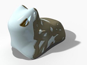 3d porcelain cat statue