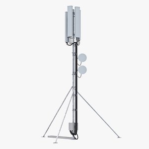 3D Rooftop Cell Phone Tower 5