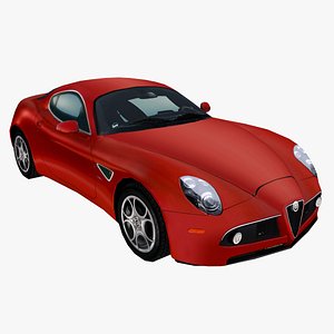 3d low-poly alfa romeo 8c model
