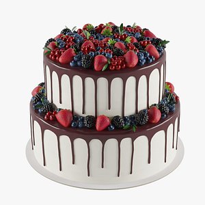 3D Wedding Berry Cake model
