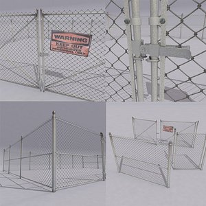 3d chain link fence metal