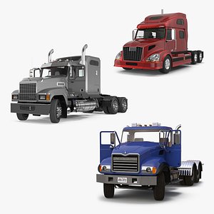 rigged trucks 3D model