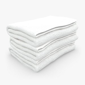 3d towel fold white model