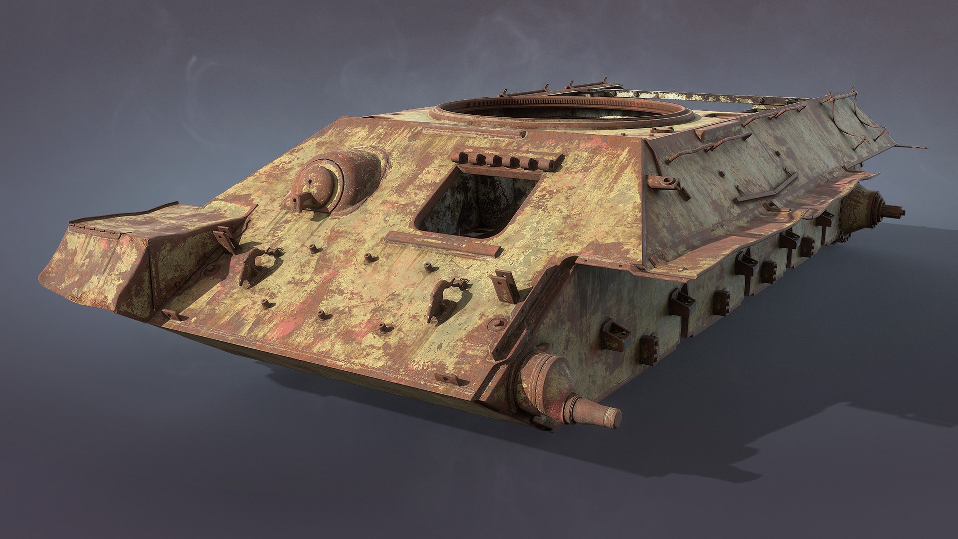 3D Model Tank T-34-85 Hull Rusted - TurboSquid 1793479